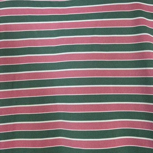 Peter Millar Polo Shirt L Summer Comfort Golf Striped Pink Green Make A Wish - Picture 6 of 8